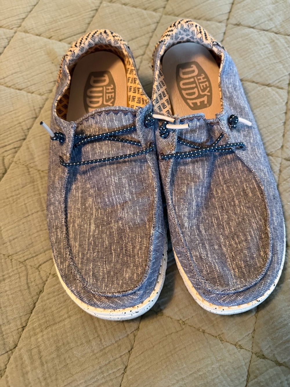Hey Dude Women's Wally Slip-On Flats in Chambray Blue
